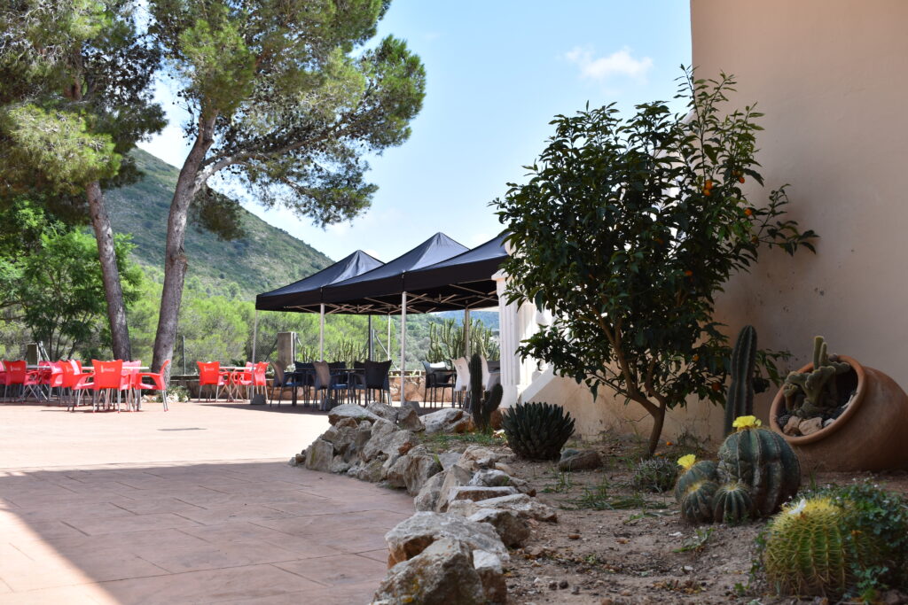 Vista parcial de la terraza exterior